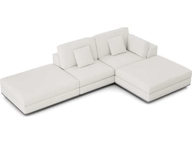 ModLuxe Vera 134" Wide White Fabric Upholstered Sectional Right Facing Sofa MDLMD821SET15B4PCCHK