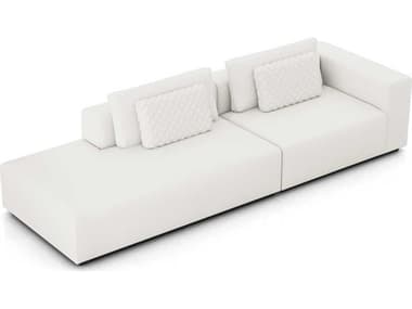 ModLuxe Siena 124" Wide White Fabric Upholstered Sectional Left Facing Sofa MDLMD822SET03A2PCCHK