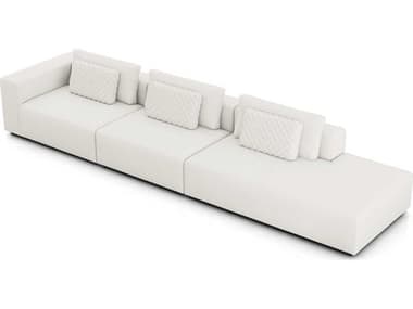 ModLuxe Siena 167&quot; Wide White Fabric Upholstered Sectional Right Facing Sofa MDLMD822SET04B3PCCHK