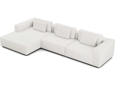 ModLuxe Siena 150&quot; Wide White Fabric Upholstered Sectional Left Facing Sofa MDLMD822SET07B3PCCHK