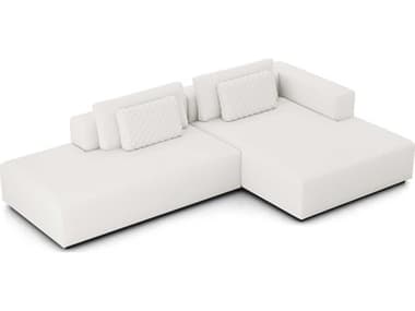 ModLuxe Siena 124" Wide White Fabric Upholstered Sectional Right Facing Sofa MDLMD822SET08B2PCCHK