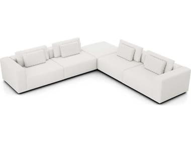 ModLuxe Siena 138" Wide White Fabric Upholstered Sectional Sofa MDLMD822SET115PCCHK
