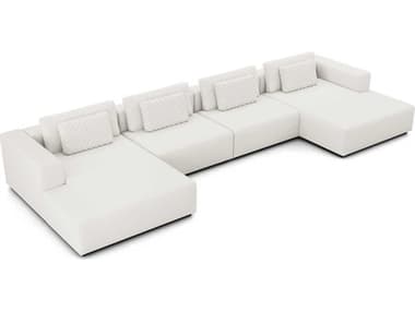 ModLuxe Siena 193" Wide White Fabric Upholstered Sectional Sofa MDLMD822SET124PCCHK