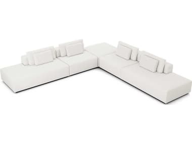 ModLuxe Siena 156" Wide White Fabric Upholstered Sectional Sofa MDLMD822SET135PCCHK