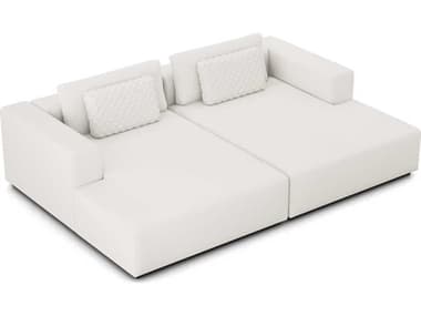 ModLuxe Siena 106&quot; Wide White Fabric Upholstered Sectional Sofa MDLMD822SET172PCCHK