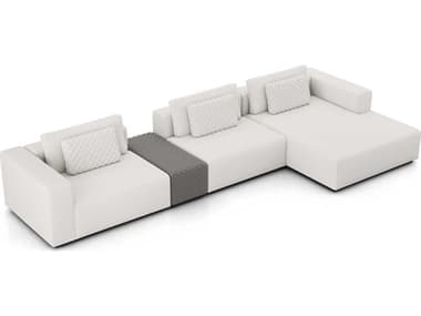 ModLuxe Siena 167&quot; Wide White Fabric Upholstered Sectional Right Facing Sofa MDLMD822SET18A4PCCHK
