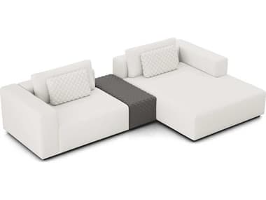 ModLuxe Siena 124" Wide White Fabric Upholstered Sectional Right Facing Sofa MDLMD822SET20A3PCCHK