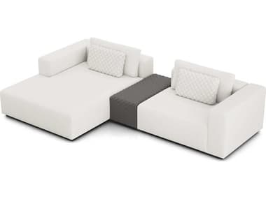 ModLuxe Siena 124" Wide White Fabric Upholstered Sectional Sofa MDLMD822SET20B3PCCHK