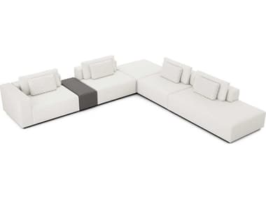 ModLuxe Siena 156" Wide White Fabric Upholstered Sectional Sofa MDLMD822SET22A6PCCHK