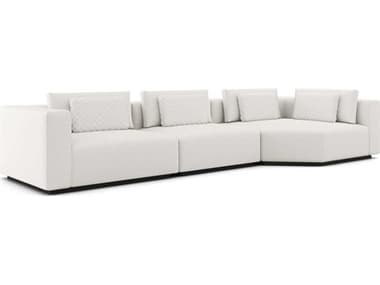 ModLuxe Siena 155&quot; Wide White Fabric Upholstered Sectional Left Facing Sofa MDLMD822SET25B3PCCHK