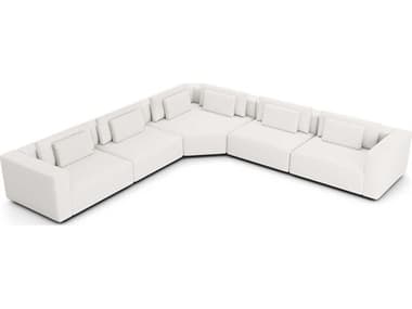 ModLuxe Siena 155" Wide White Fabric Upholstered Sectional Sofa MDLMD822SET265PCCHK