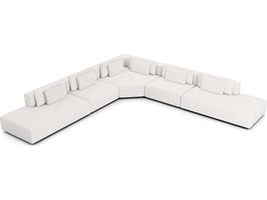ModLuxe Siena 166" Wide White Fabric Upholstered Sectional Sofa MDLMD822SET285PCCHK