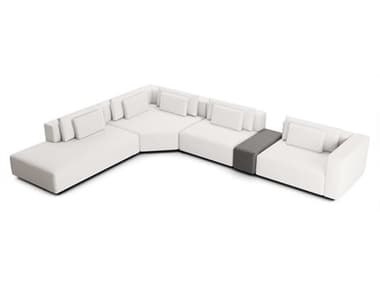 ModLuxe Siena 173&quot; Wide White Fabric Upholstered Sectional Right Facing Sofa MDLMD822SET30A5PCCHK
