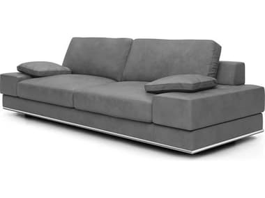 ModLuxe Bari 98" Gray Smoke Leather Upholstered Sofa MDLMD82498URB