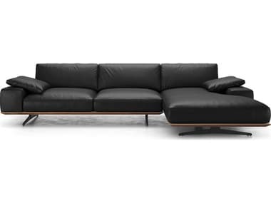 ModLuxe Blackwell Leather Sectional Right Facing Sofa MDLMD832SECRBLK