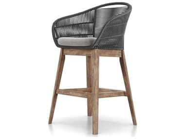 ModLuxe Dawson Chair Back In Dark Gray Regatta Cord Fabric Upholstered Bar Stool MDLTRUBARADGRALTE