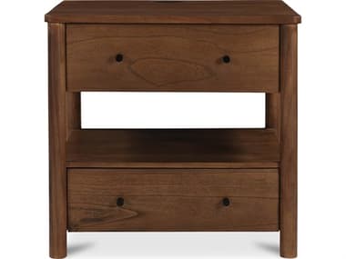 Moe's Home Lottie 2-Drawers Brown Mango Wood Nightstand MEBB104003
