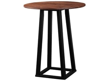 Moe's Home Tri-mesa Matte Lacquer Brown Round Wood Bar Table MEBC103303