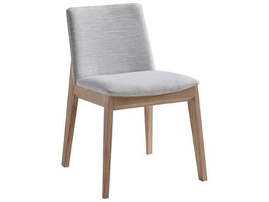Moe's Home Deco Oak Wood Gray Fabric Upholstered Side Dining Chair MEBC108629