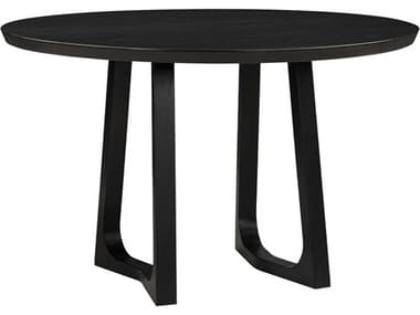 Moe's Home Silas 48" Round Wood Black Ash Dining Table MEBC110202