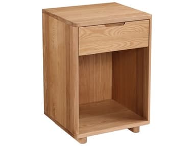 Moe's Home Osamu 1-Drawer Brown Oak Wood Nightstand MEBC110424