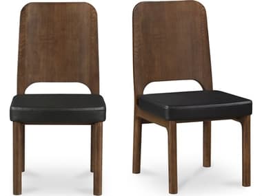 Moe's Home Kerr Ash Wood Brown Leather Armless Dining Chair Set Of Two MEBC114202