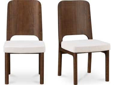 Moe's Home Kerr Ash Wood Brown Upholstered Armless Dining Chair Set Of Two MEBC114234