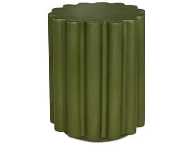 Moe's Home Taffy 15" Round Concrete Green End Table MEBQ106216