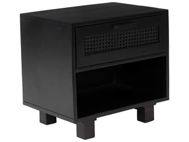 Moe's Home Ashton 1-Drawer Black Mango Wood Nightstand MEBZ106702