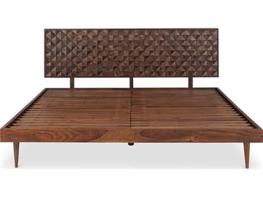 Moe's Home Pablo Walnut Brown Wood Queen Platform Bed MEBZ1132030