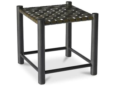 Moe's Home Selby Black Leather Accent Stool MEDR133027