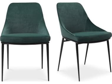 Moe's Home Sedona Ply Wood Green Upholstered Side Dining Chair - Set of Two MEEJ103416