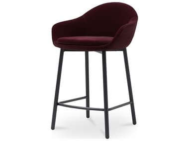 Moe's Home Emily 23.25" Counter Stool Wine Velvet MEEJ104638