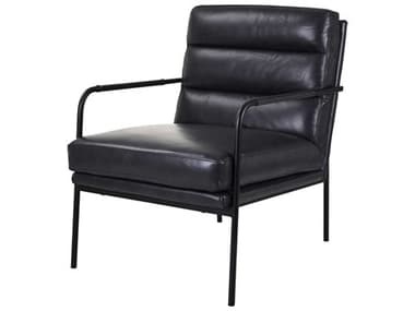 Moe's Home Black Leather Accent Chair MEEQ101302