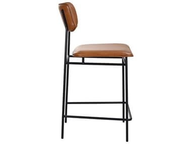 Moe's Home Sailor Leather Ply Wood Brown Counter Stool MEEQ101503