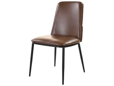 Moe's Home Douglas Leather Black Upholstered Side Dining Chair MEEQ101720