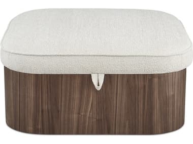 Moe's Home Sonny Walnut Oatmeal Upholstered Ottoman MEEW103003