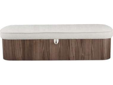 Moe's Home Sonny Walnut Oatmeal Upholstered Accent Bench MEEW103103