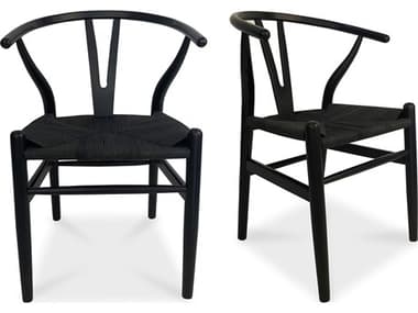 Moe's Home Elm Wood Black Side Dining Chair - Set of Two MEFG101502