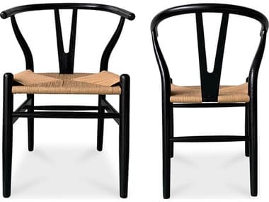 Moe's Home Ventana Elm Wood Black Side Dining Chair - Set of Two MEFG101537