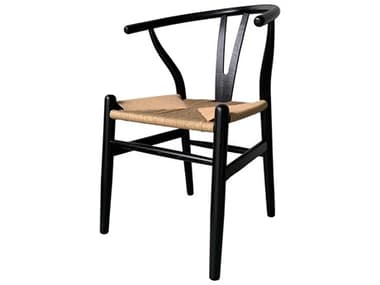 Moe's Home Ventana Elm Wood Black Side Dining Chair MEFG101537