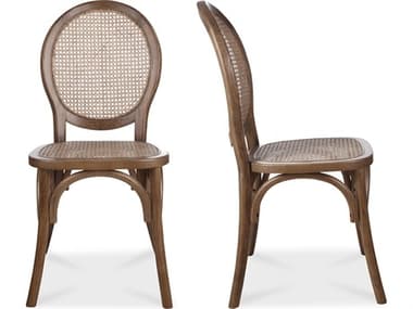 Moe's Home Elm Wood Brown Side Dining Chair - Set of Two MEFG101603
