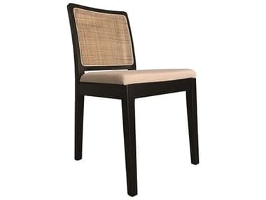 Moe's Home Elm Wood Black Fabric Upholstered Side Dining Chair MEFG102302