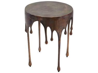 Moe's Home Round Metal Burnt Copper End Table MEFI109050