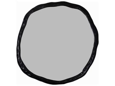 Moe's Home Collection Foundry Black 36'' Wide Round Wall Mirror MEFI109802