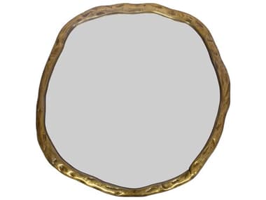 Moe's Home Foundry Brushed Gold 37'' Round Wall Mirror MEFI109832