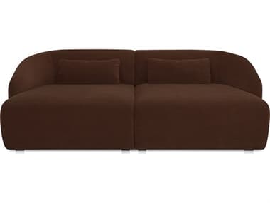 Moe's Home Amelia Double Chaise Brown Upholstered Sectional Sofa MEFO102203