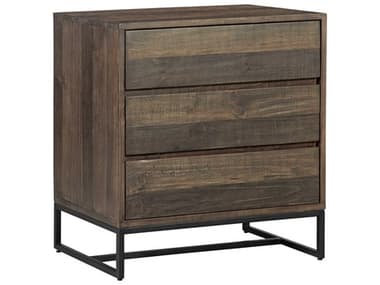 Moe's Home Elena 28" Wide 3-Drawers Light Brown Pine Wood Accent Chest MEFR103021