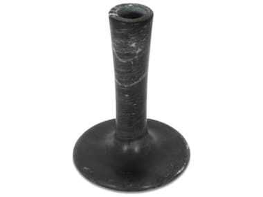 Moe's Home East 4" Tall Candle Holder Black Veined Marble MEGK112302