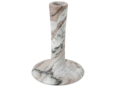 Moe's Home East 4.0"W Tall Candle Holder Brown Torrent Marble MEGK112321